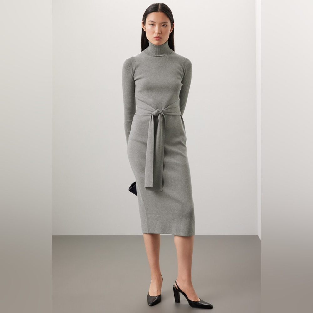 Chic Gray Long Sleeve Dress